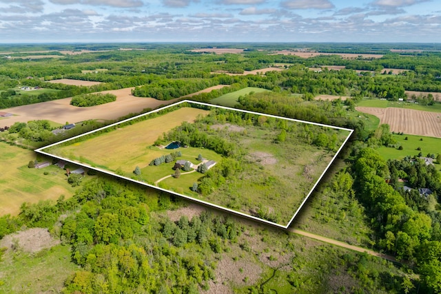 8300 W X Ave, Schoolcraft, MI 49087 - overview of rural landscape featuring property parcel outlined
