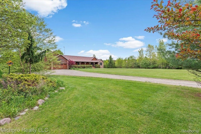 3434 Brown City Rd, Imlay City, MI 48444 - view of grassy yard featuring driveway