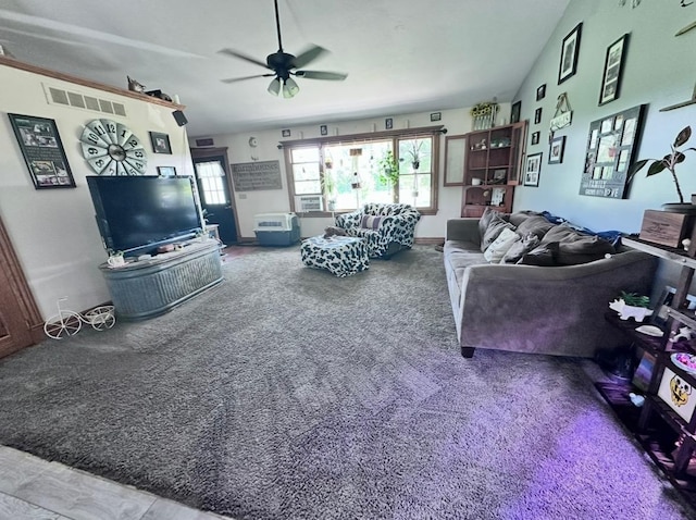 132 W Lansing Rd, Morrice, MI 48857 - living area featuring ceiling fan and carpet floors