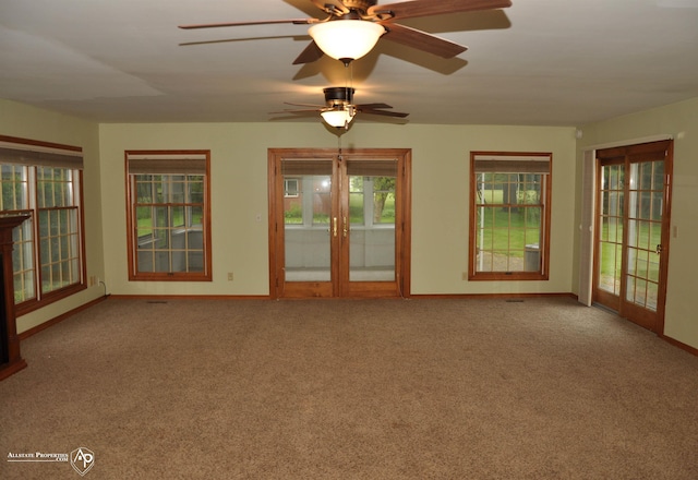 3478 N Gale Rd, Davison, MI 48423 - carpeted spare room featuring baseboards and a ceiling fan
