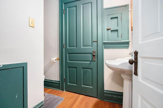 110 N O Keefe St, Cassopolis, MI 49031 - bathroom featuring wood finished floors