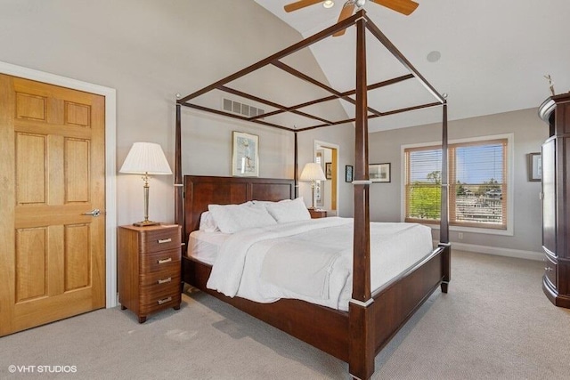 210 E Water St, New Buffalo, MI 49117 - carpeted bedroom featuring lofted ceiling and baseboards