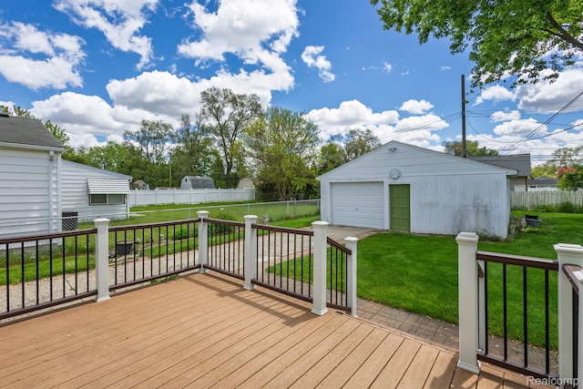 2500 Howe St, Shelby, MI 48317 - wooden deck with an outbuilding and a detached garage