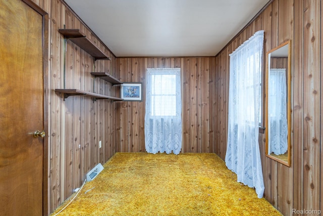 2500 Howe St, Shelby, MI 48317 - spare room with wood walls and carpet flooring