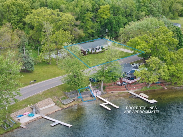 270 E Southern Rd, Coldwater, MI 49036 - aerial view of property's location featuring a nearby body of water, property boundaries highlighted, and a forest
