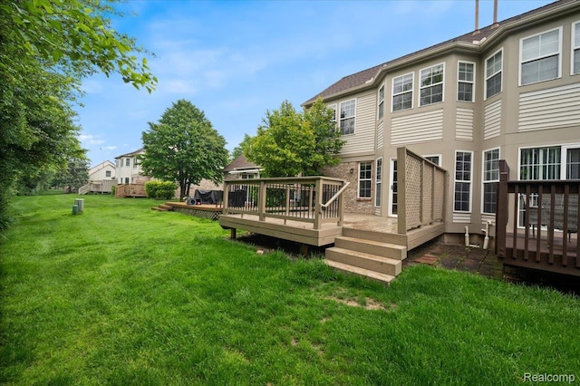 4632 Hunters Cir W, Canton, MI 48188 - view of green lawn featuring a deck