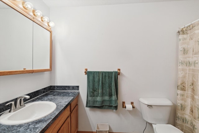 37965 County Road 388, Gobles, MI 49055 - full bathroom with toilet, vanity, and a shower with curtain