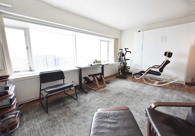 555 E William St Unit 21E, Ann Arbor, MI 48104 - office area with wood finished floors