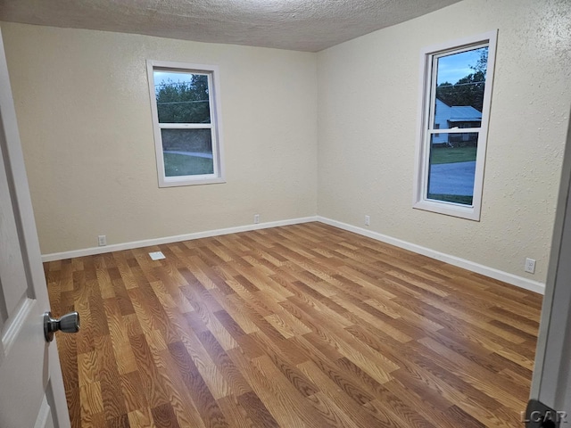 17045 Mill St, Hudson, MI 49247 - unfurnished room with a textured ceiling, wood finished floors, a textured wall, and baseboards