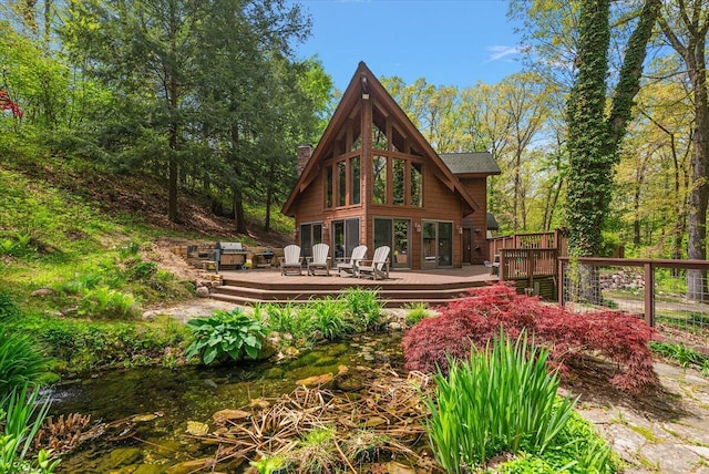 5765 Wildwood Dr, Bridgman, MI 49106 - rear view of property with a wooden deck