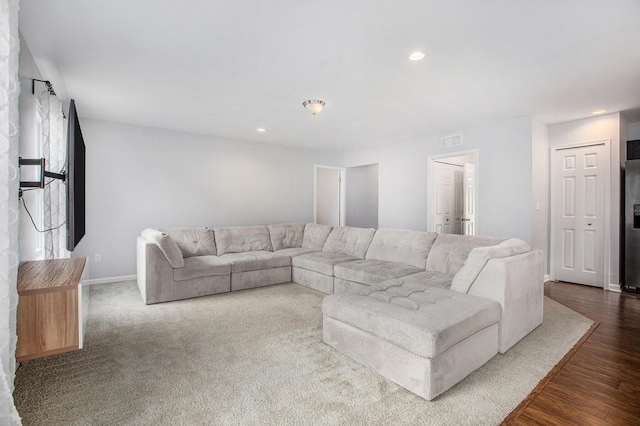7131 Creekway Ct, Ypsilanti, MI 48197 - living area featuring recessed lighting, baseboards, and dark wood-type flooring