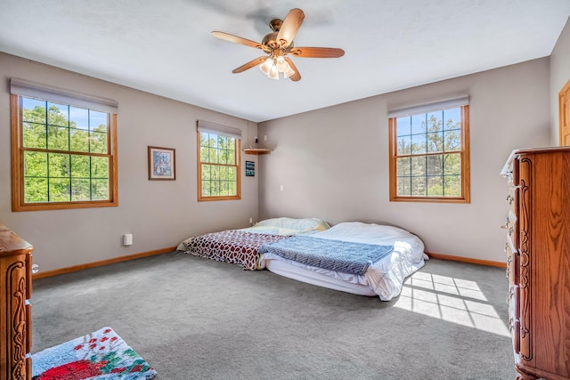 6248 Black Forest Trl, Muskegon, MI 49442 - carpeted bedroom with multiple windows, baseboards, and ceiling fan