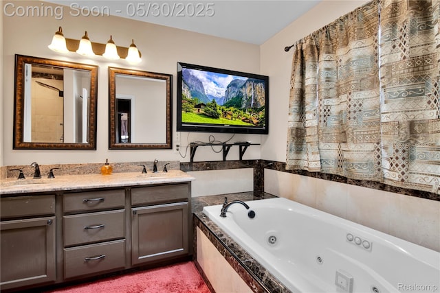 19298 Mitchell St, Rockwood, MI 48173 - bathroom with a whirlpool tub and double vanity