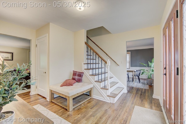 1012 W 12 Mile Rd, Royal Oak, MI 48073 - entryway with wood finished floors, stairs, and baseboards