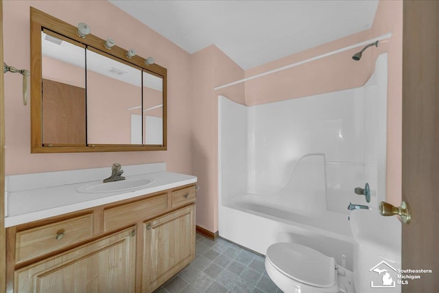 15795 Lakeside Dr, Southgate, MI 48195 - bathroom featuring vanity, tub / shower combination, and toilet