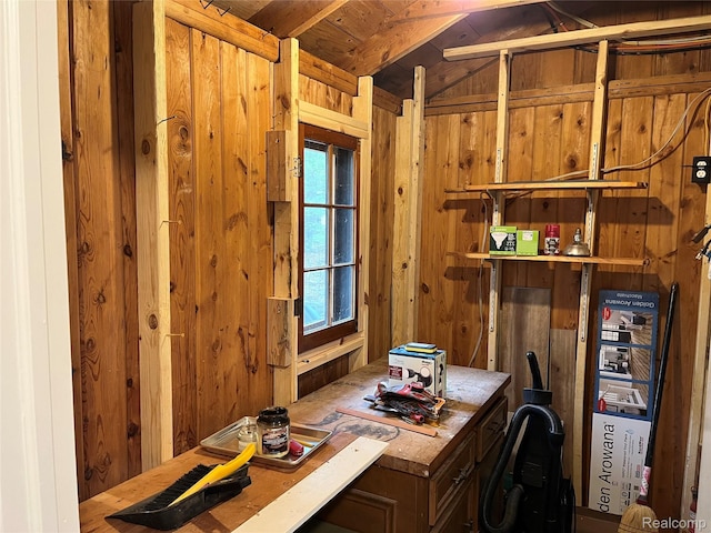 478 Karcher Rd, Rose City, MI 48654 - home office with wooden walls