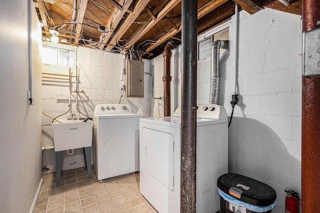 808 Princeton Ave, Ann Arbor, MI 48103 - washroom featuring washing machine and clothes dryer and electric panel