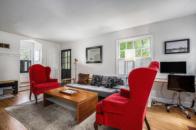 808 Princeton Ave, Ann Arbor, MI 48103 - living area with hardwood / wood-style flooring and a desk