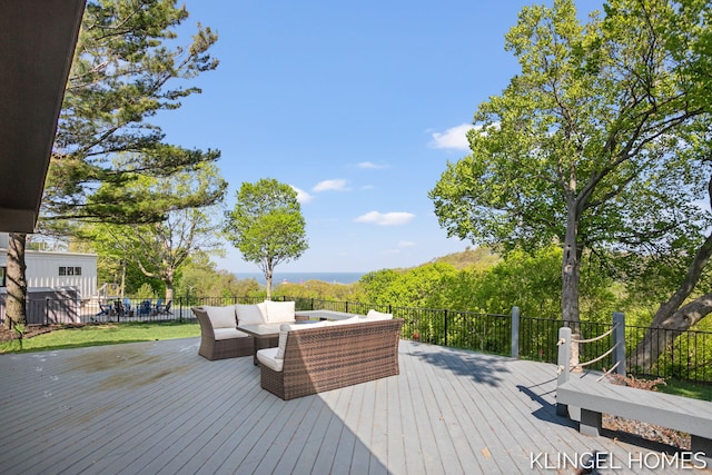 127 Emmet St, Grand Haven, MI 49417 - deck featuring an outdoor hangout area