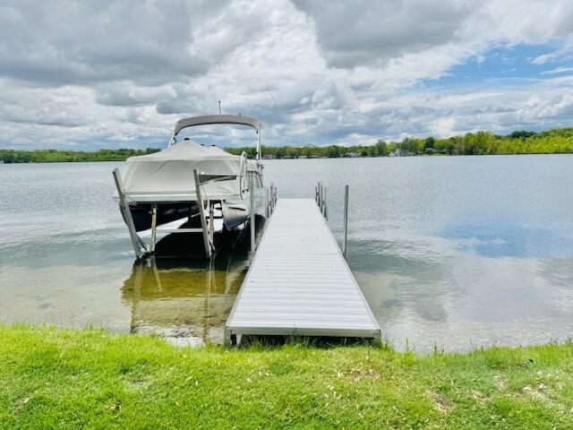 1022 Ottland Shrs, Lake Odessa, MI 48849 - dock area with a water view and boat lift