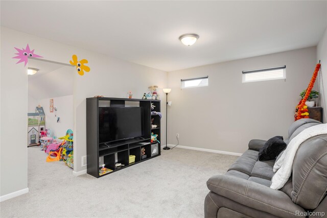 132 Copper Ridge Ct, Walled Lake, MI 48390 - carpeted living area featuring baseboards