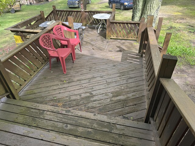 7215 E Niemitalo Dr, Chase, MI 49623 - wooden terrace featuring outdoor dining space