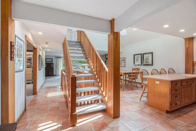 9095 S Saginaw Rd Unit 10, Grand Blanc, MI 48439 - staircase featuring recessed lighting
