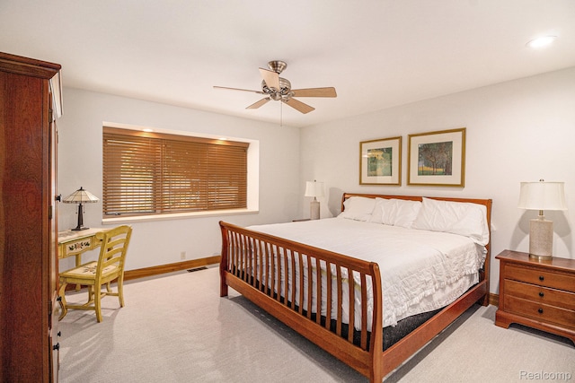 9095 S Saginaw Rd Unit 10, Grand Blanc, MI 48439 - bedroom featuring carpet floors, baseboards, ceiling fan, and recessed lighting