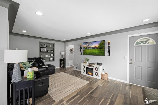 4851 Consear Rd, Ottawa Lake, MI 49267 - living room with baseboards, recessed lighting, and wood finished floors