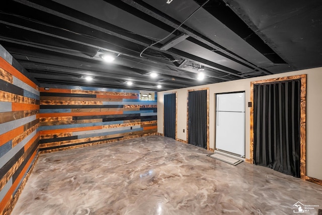 4851 Consear Rd, Ottawa Lake, MI 49267 - finished below grade area featuring wood walls