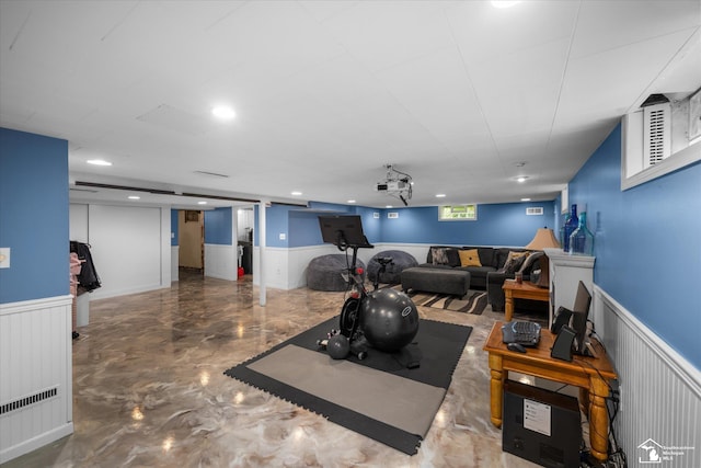4851 Consear Rd, Ottawa Lake, MI 49267 - living room with wainscoting