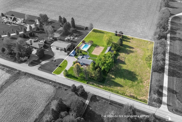 4851 Consear Rd, Ottawa Lake, MI 49267 - aerial view of property's location with property parcel outlined