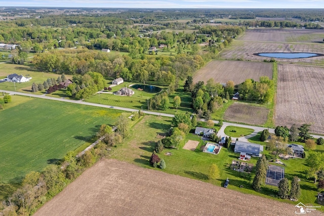 4851 Consear Rd, Ottawa Lake, MI 49267 - aerial overview of property's location featuring a nearby body of water and rural landscape