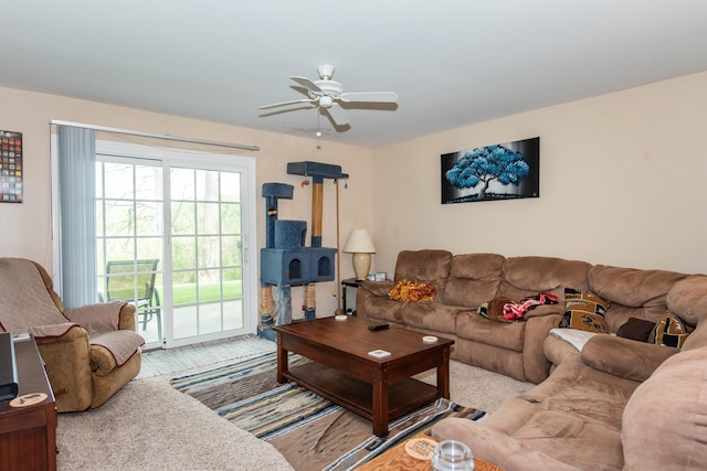 4164 W Centre Ave Unit 103, Portage, MI 49024 - living area with ceiling fan and wood finished floors