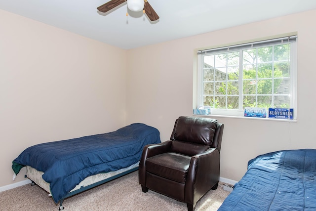 4164 W Centre Ave Unit 103, Portage, MI 49024 - bedroom featuring baseboards, carpet floors, and a ceiling fan