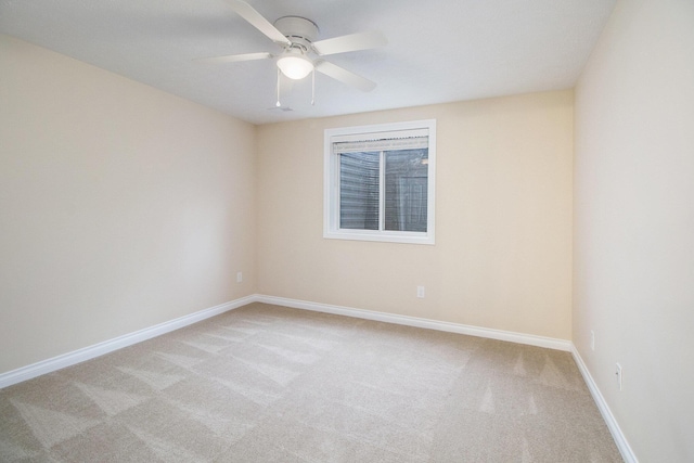 6509 Elle Ave, Portage, MI 49024 - spare room featuring light carpet, a ceiling fan, and baseboards