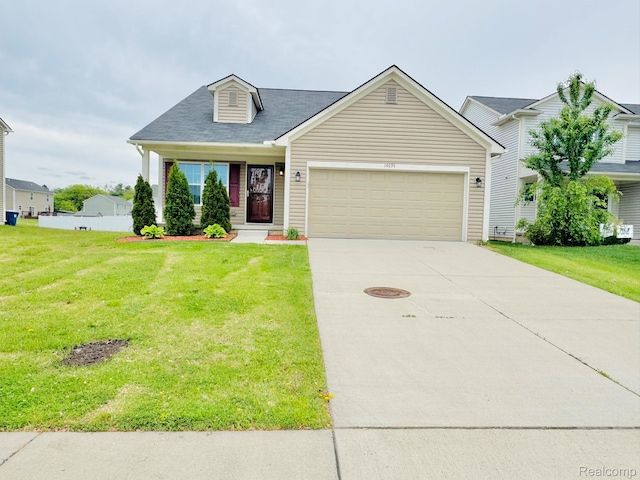 14094 Breakfast Dr, Redford, MI 48239 - view of front of home with a front lawn, an attached garage, and concrete driveway