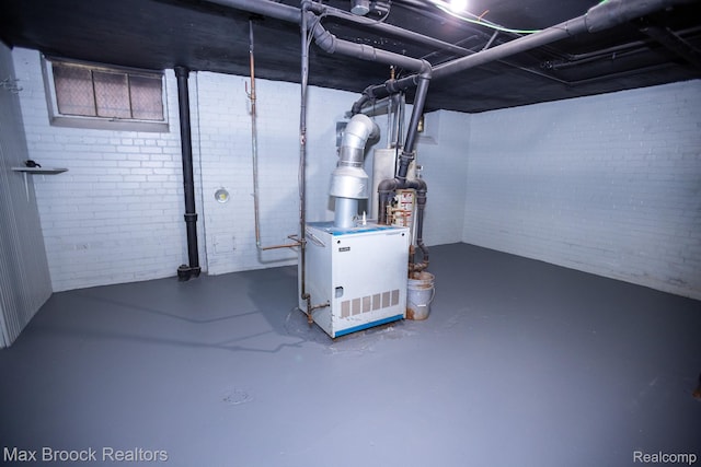 17352 Parkside St, Detroit, MI 48221 - unfinished below grade area with brick wall