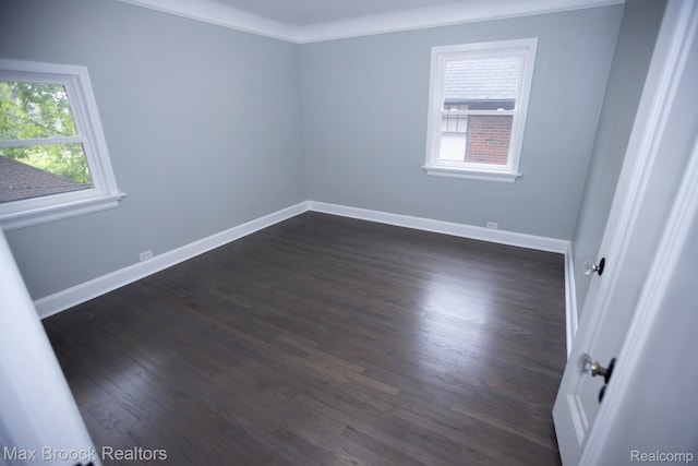 17352 Parkside St, Detroit, MI 48221 - spare room featuring dark wood-style floors and baseboards