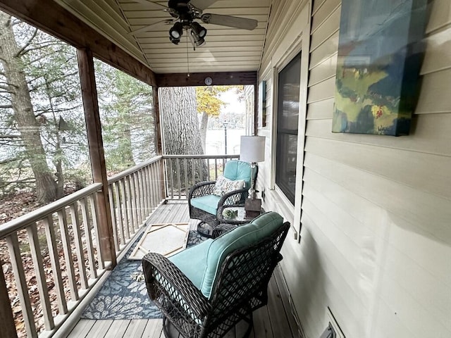 456 E Gull Lake Dr, Augusta, MI 49012 - deck with a ceiling fan