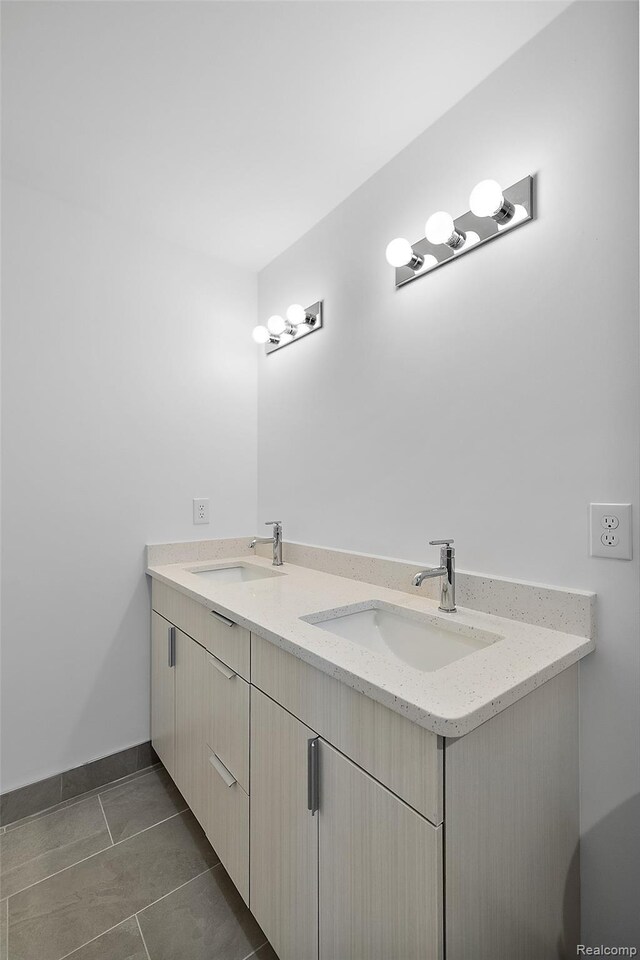 2817 Summers Pl, Troy, MI 48084 - bathroom featuring double vanity and tile patterned flooring