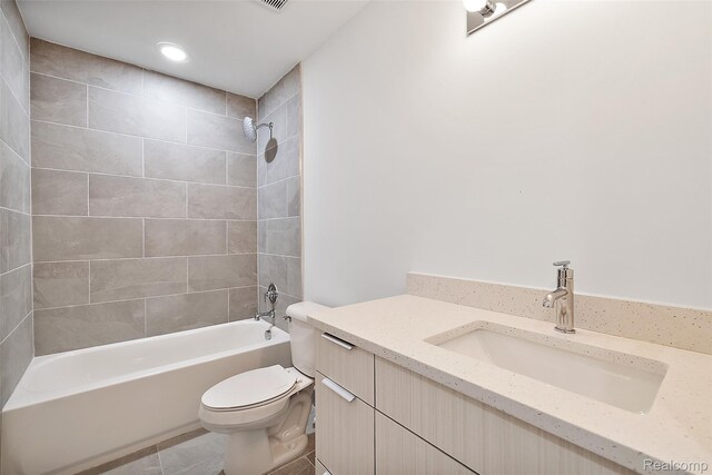 2817 Summers Pl, Troy, MI 48084 - full bathroom with toilet, vanity, bathing tub / shower combination, and tile patterned floors