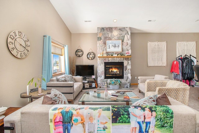 390 Iyopawa Rd, Coldwater, MI 49036 - living area with a fireplace
