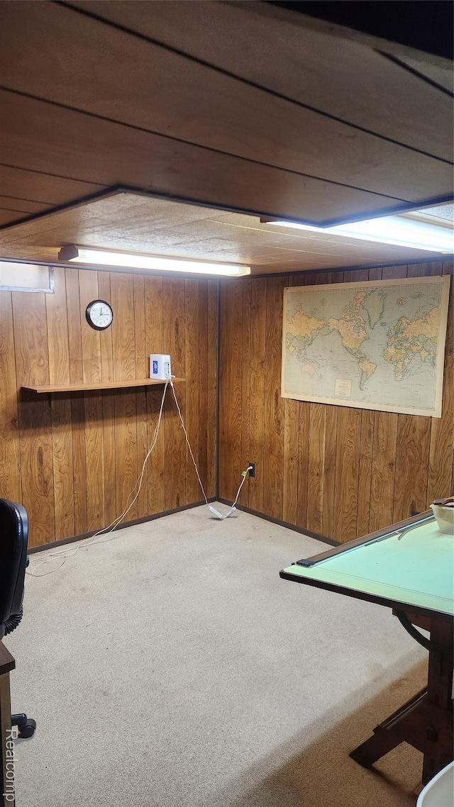 34245 Shawnee St, Westland, MI 48185 - finished below grade area featuring carpet and wooden walls