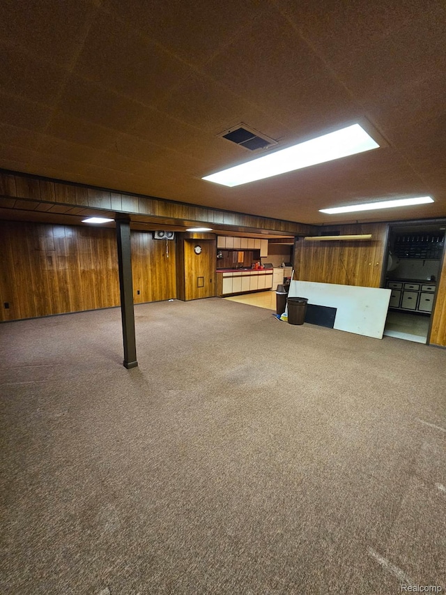 34245 Shawnee St, Westland, MI 48185 - finished below grade area featuring wooden walls and carpet