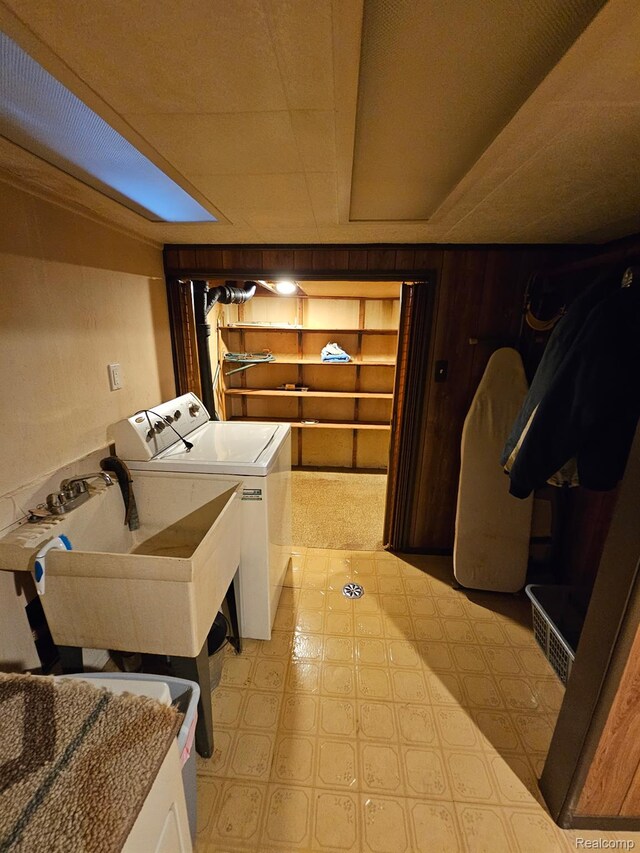 34245 Shawnee St, Westland, MI 48185 - washroom featuring washing machine and dryer and light floors