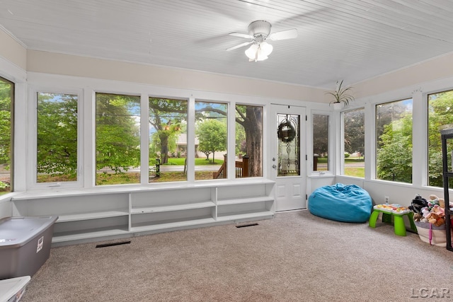 2803 Spielman Rd, Adrian, MI 49221 - unfurnished sunroom with a ceiling fan