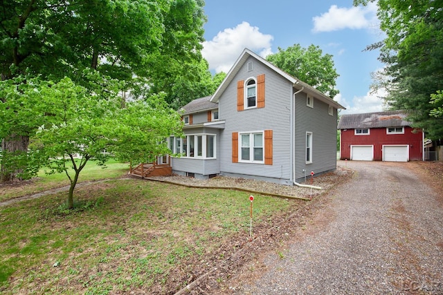 2803 Spielman Rd, Adrian, MI 49221 - view of front of home with a detached garage and an outdoor structure