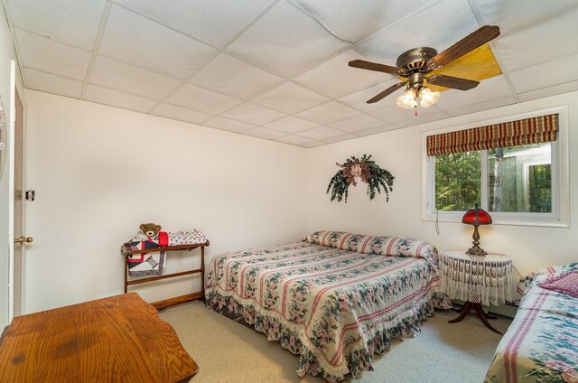 5295 E 14th St, Au Gres, MI 48703 - bedroom with a drop ceiling and carpet flooring