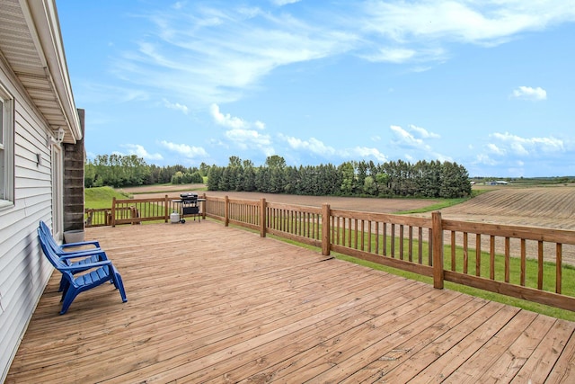 1981 E Wolf Rd, Hart, MI 49420 - wooden terrace with a grill and a view of rural / pastoral area
